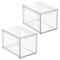 mDesign Stackable Kitchen Storage Bin Box with Pull-Out Drawer - Clear